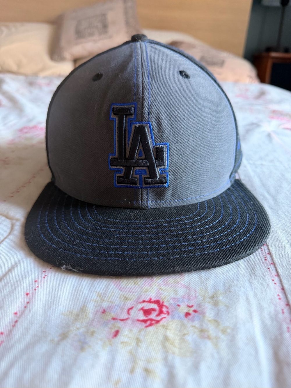 Vintage LA Dodgers Unisex Grey and Black Baseball Cap